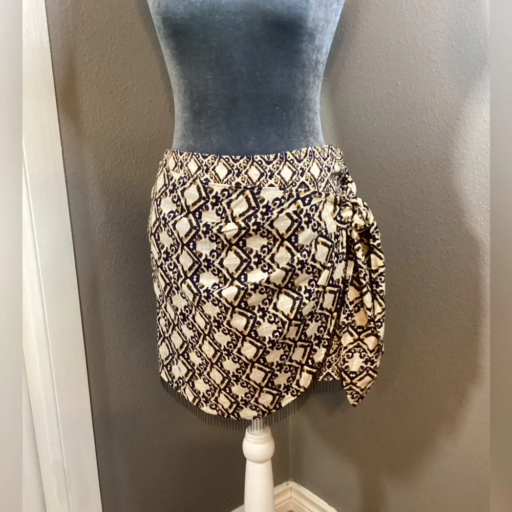 ZARA Mini Skirt Beaded Fringe Wrap Size XL - Picture 2 of 10